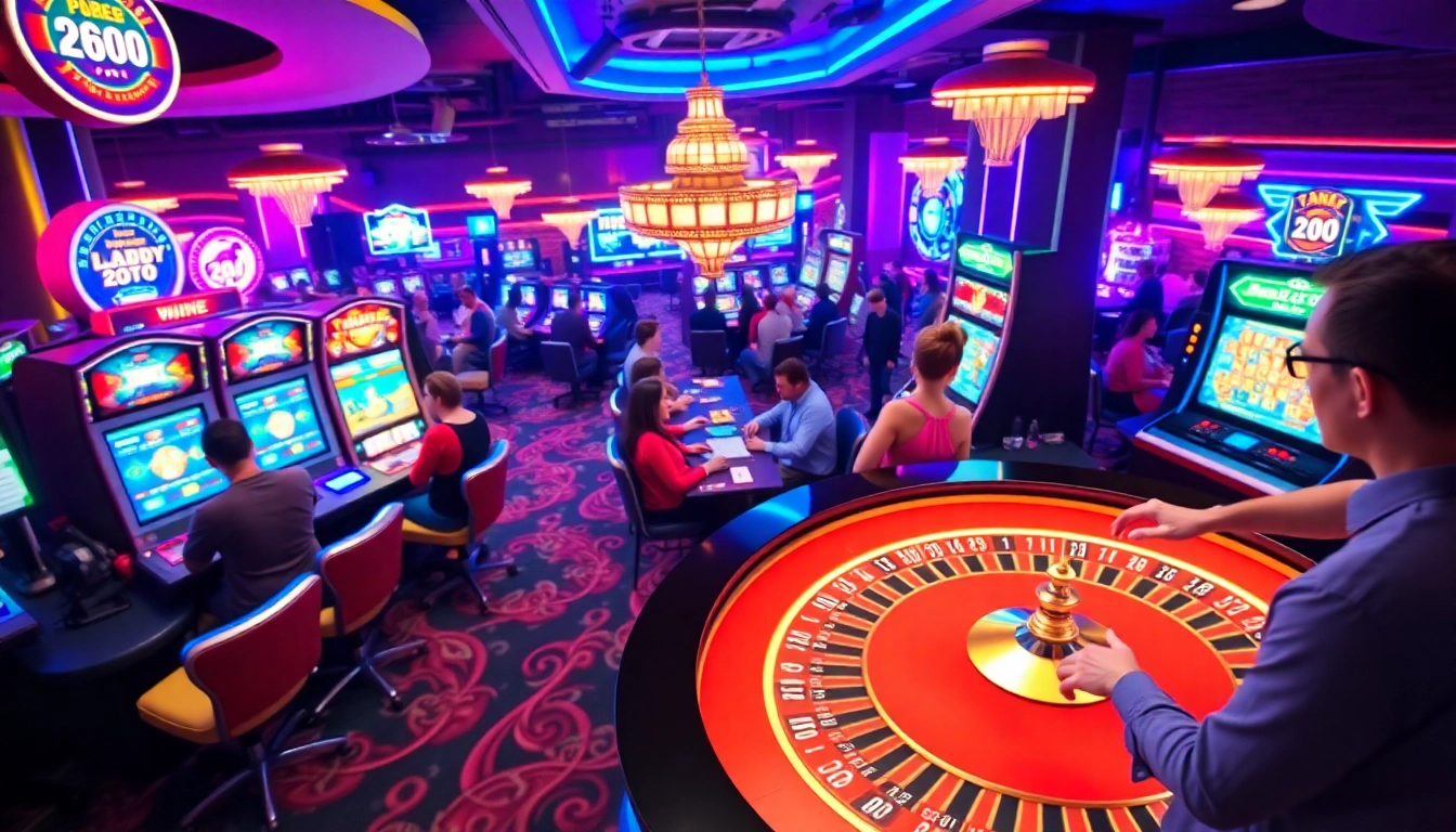 Engaging casino online real money experience with players enjoying vibrant games and interactive dealer.