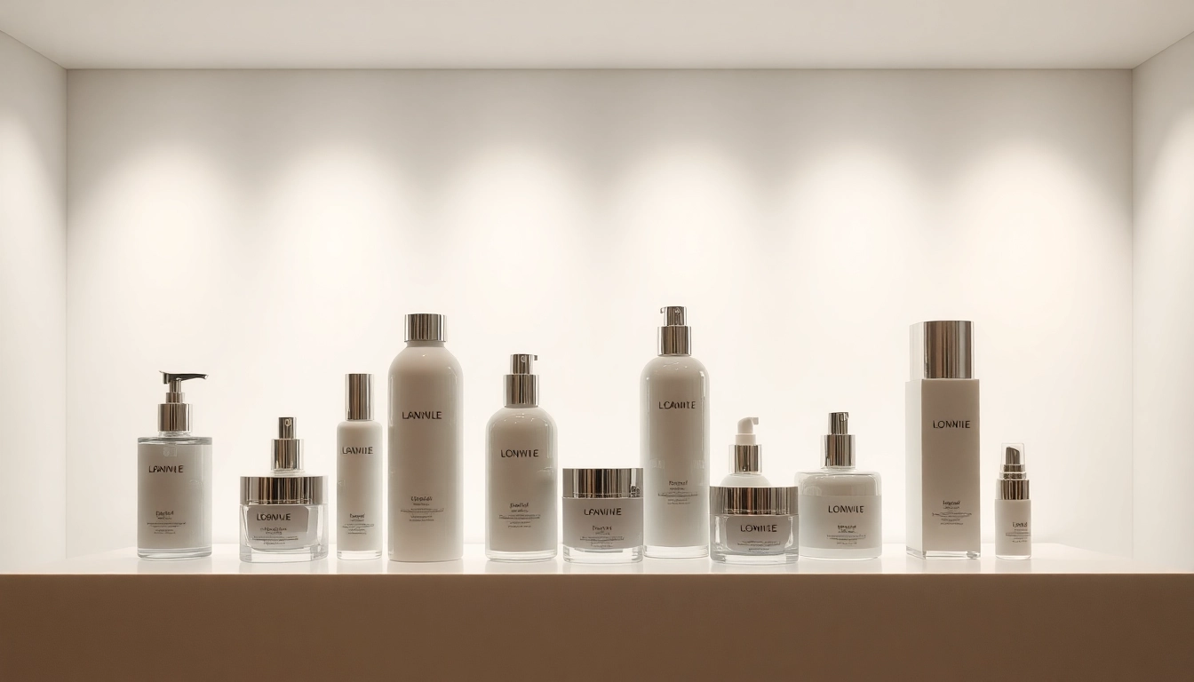 Showcase luxurious etiket skincare products elegantly arranged for an inviting display.