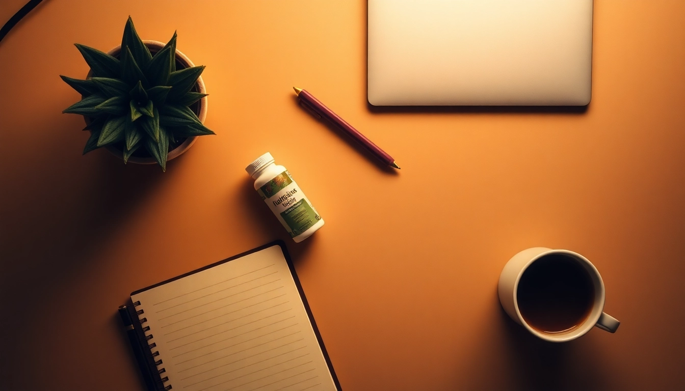 Boost focus and cognition with nootropics supplements on a stylish desk.