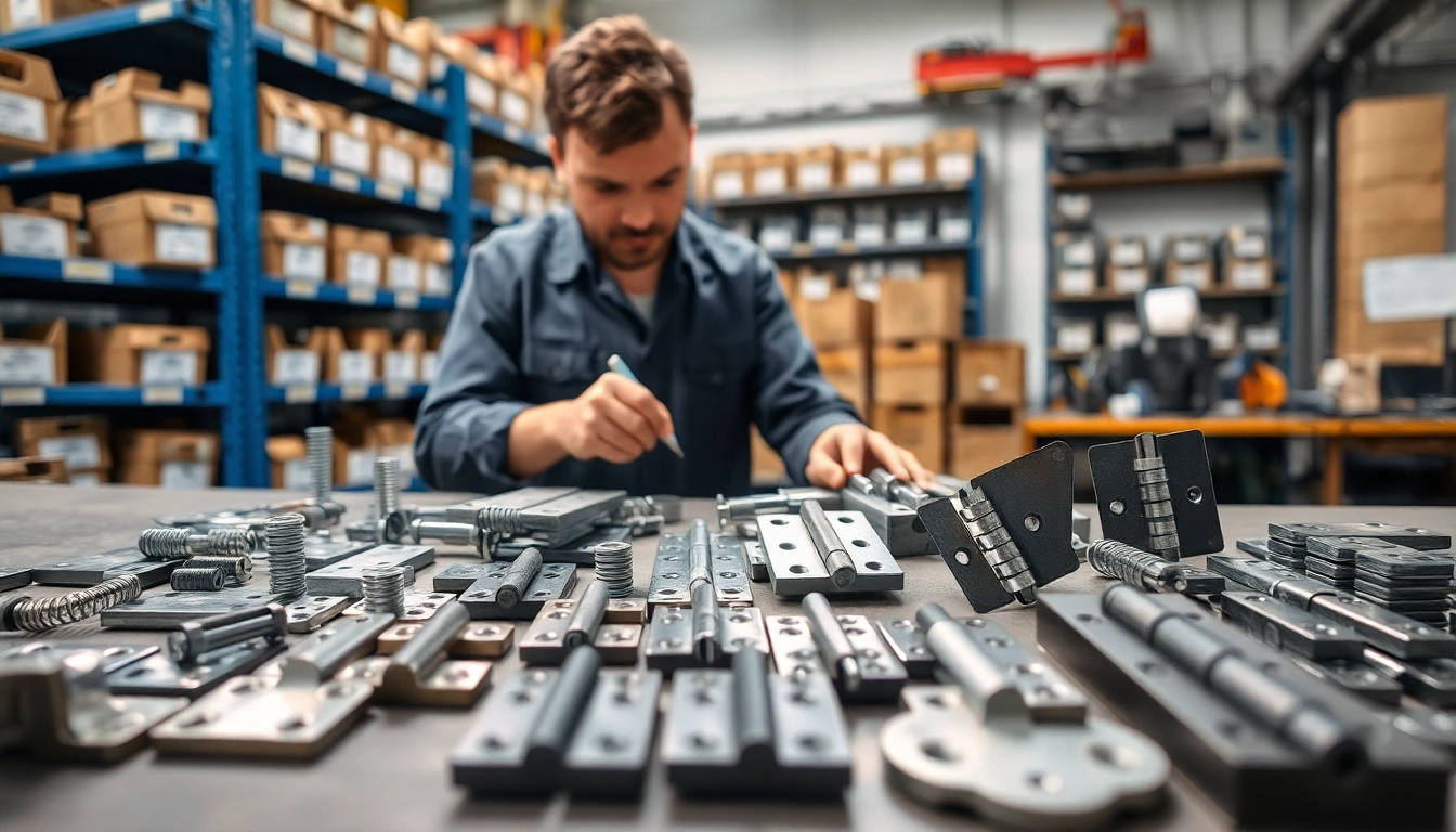 Inspection of quality products by a Hinge Supplier in a professional industrial setting.