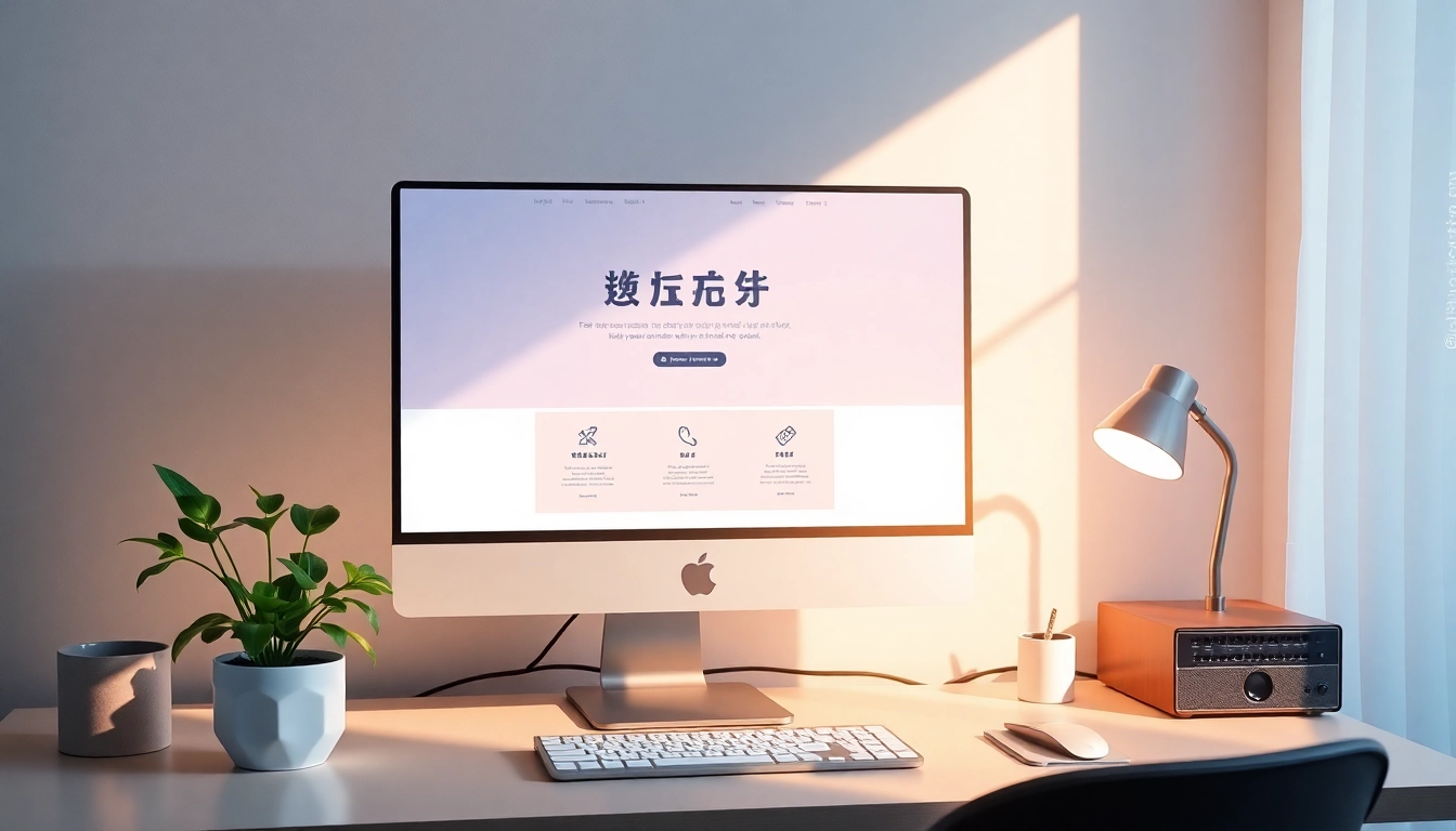 Engage with the 美洽官网 website on a modern workspace setup displaying productivity tools.