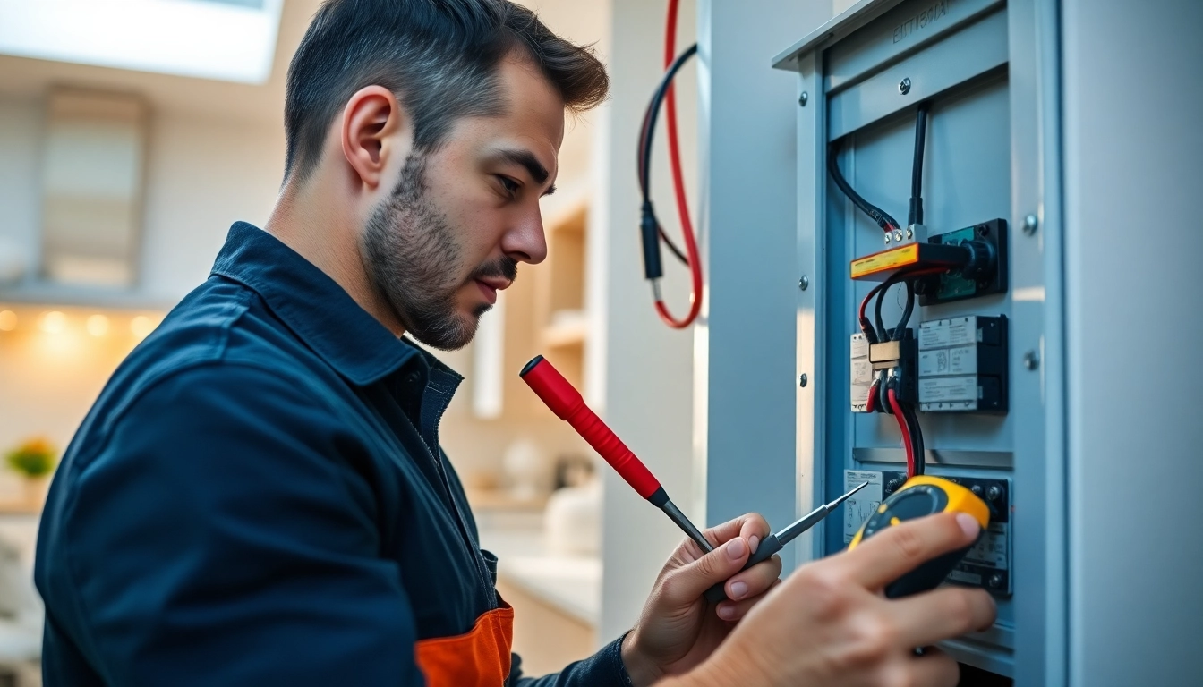 Upgrade an Electrical Panel with a professional electrician in a well-lit home environment.