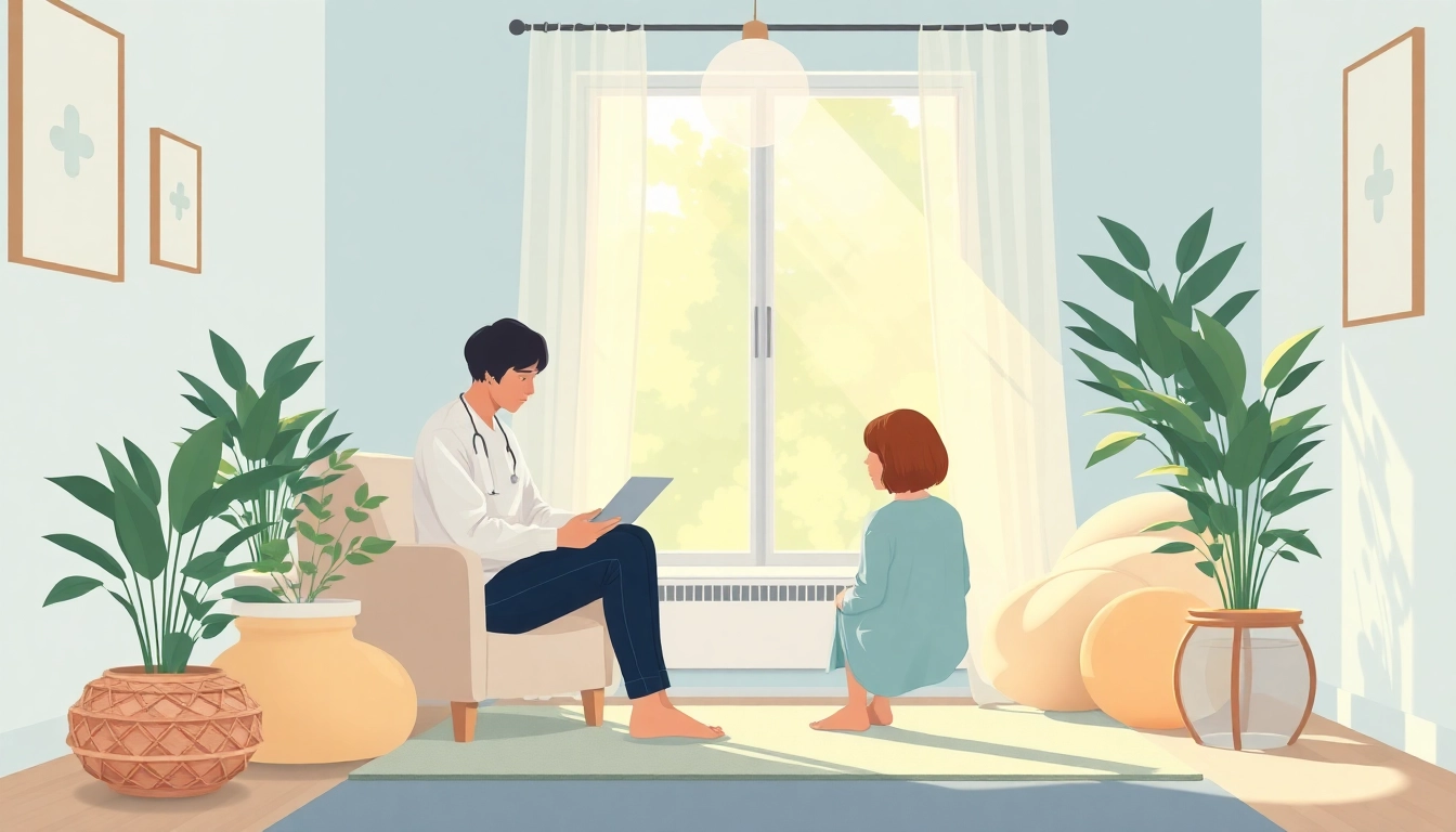 Healing trauma through a serene therapy session, promoting emotional recovery and well-being.