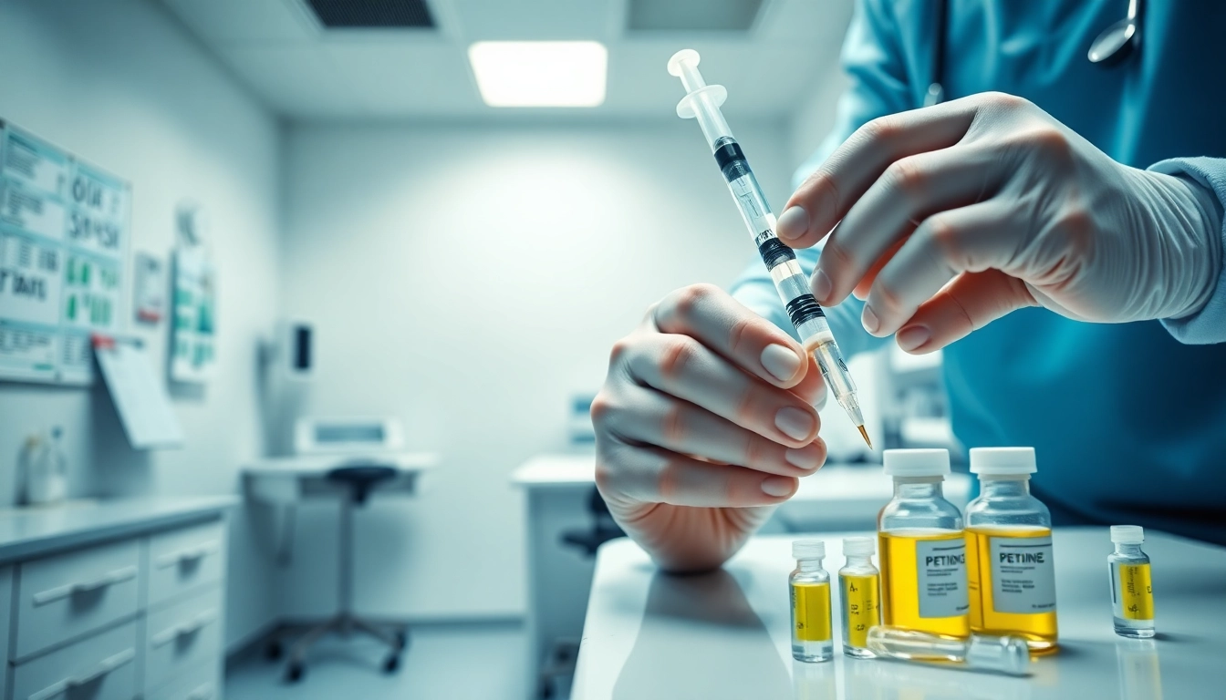 Administering Peptide Therapy in a professional medical environment, showcasing treatment and trust.