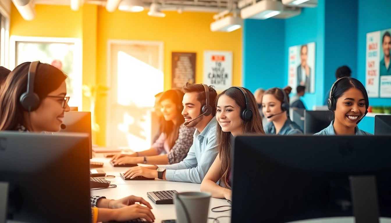 Engaging scene of a call center in Tijuana with diverse agents collaborating effectively.