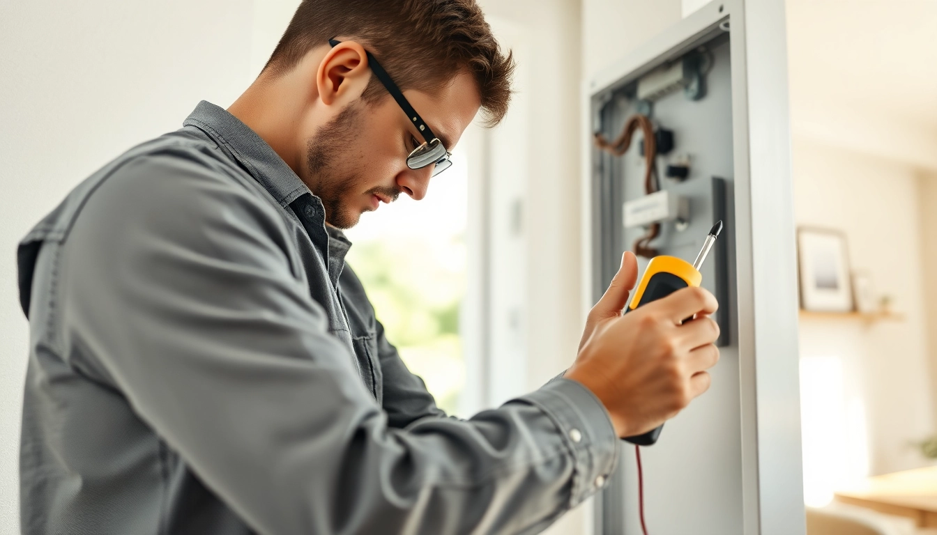Inspecting an Electrical Panel Clearwater with modern tools in a bright home.