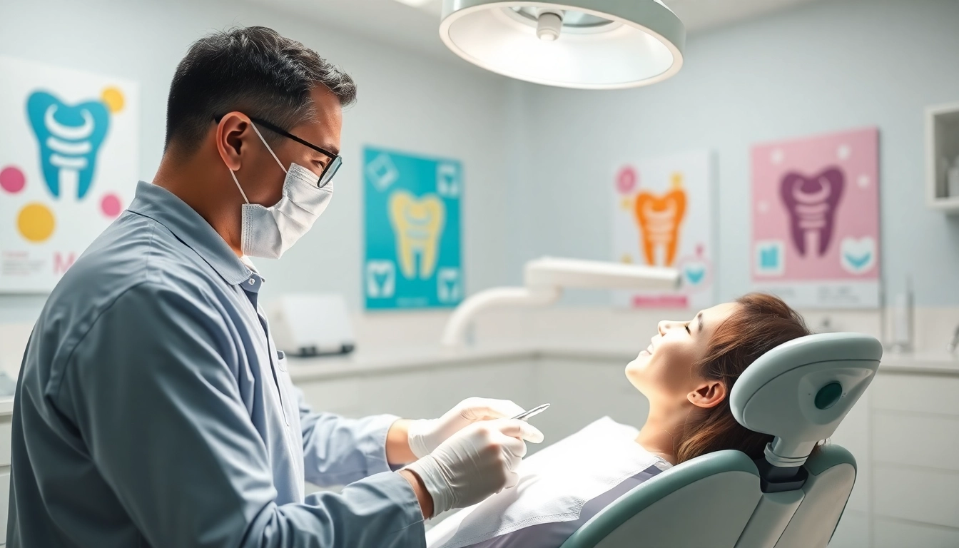 Experience dental checkups with a friendly dentist in a modern clinic environment.