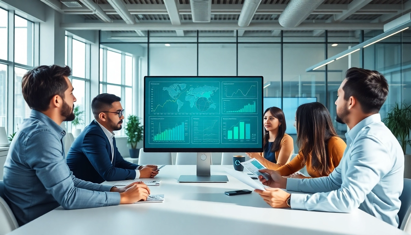 Visualize ai for competitive intelligence through a dynamic workspace showcasing team collaboration.