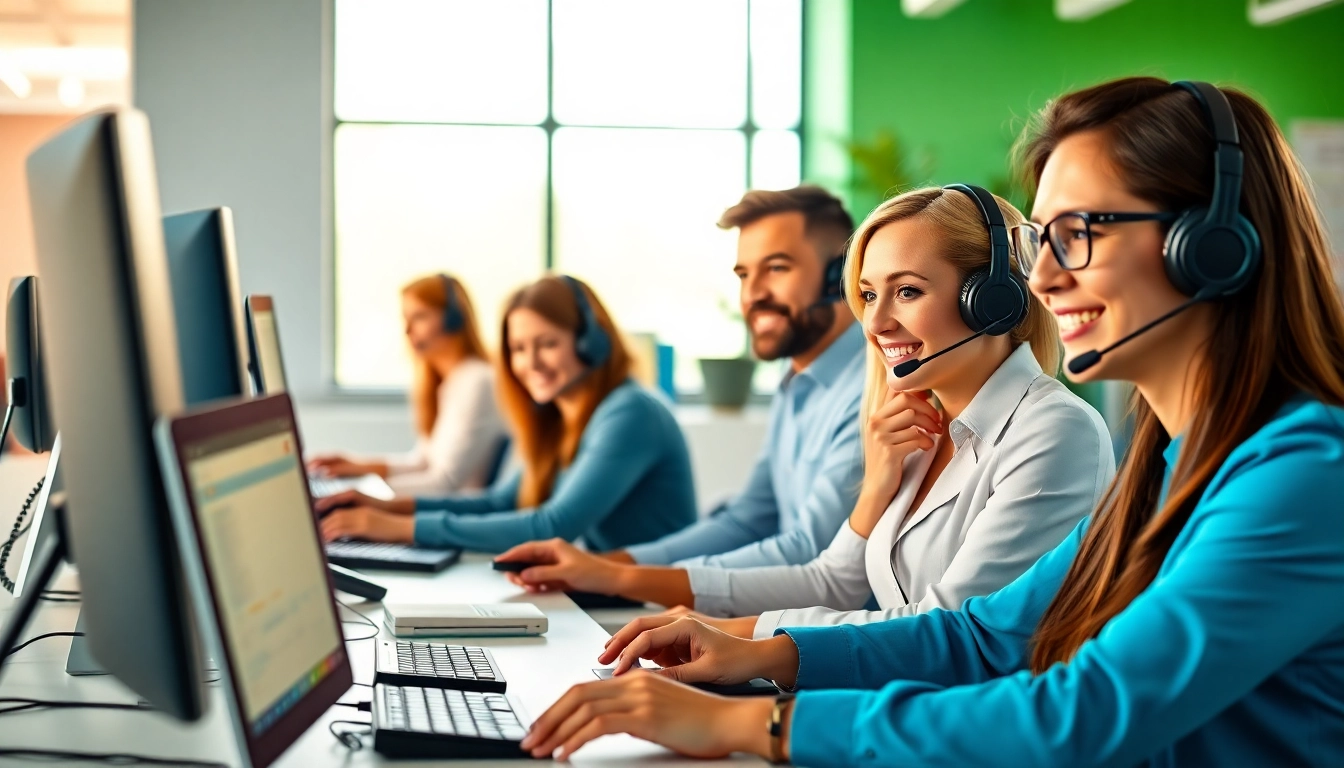 Enhance your business with efficient Call center services in a vibrant teamwork environment.