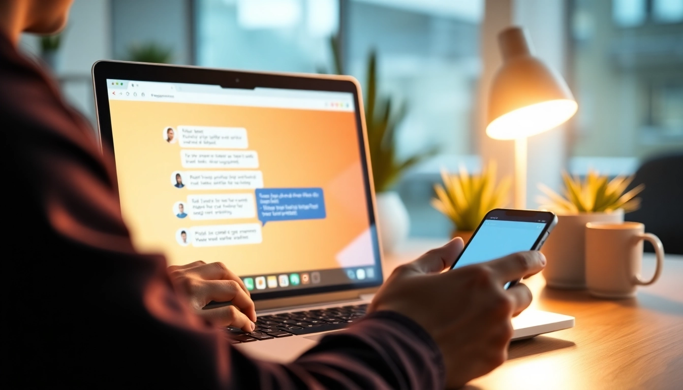 Engaging chatbot for website displayed on modern devices, enhancing user interaction.