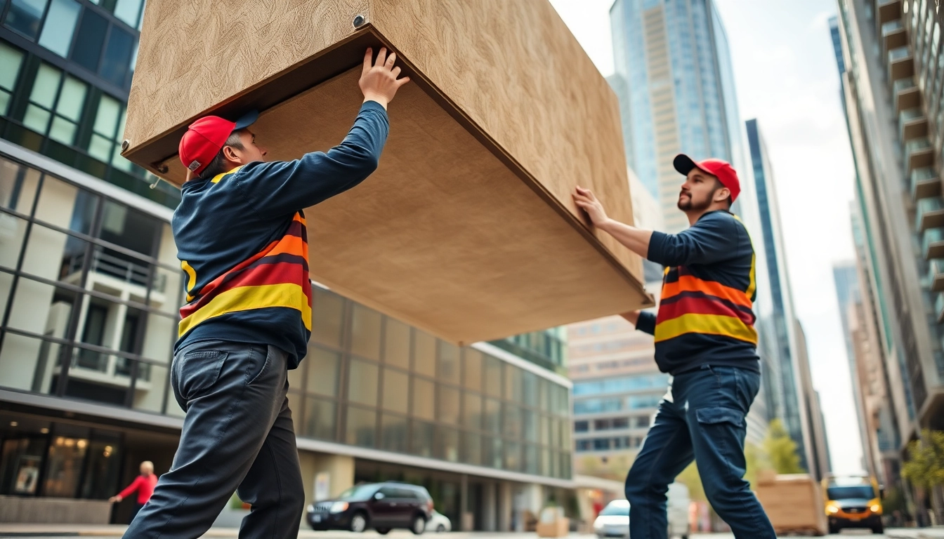 Movers Calgary demonstrating teamwork while lifting furniture, showcasing professionalism and reliability.