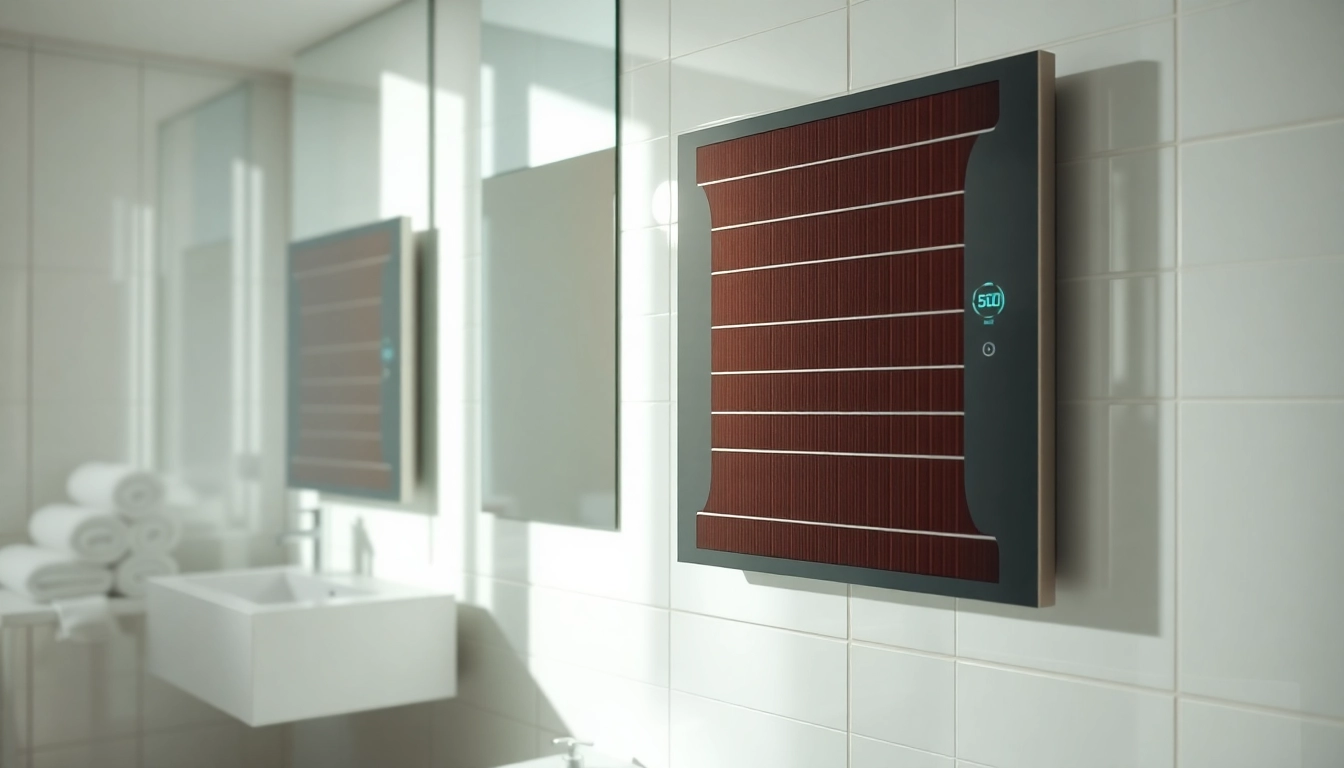 Optimale infrarotheizung bad in modernem Badezimmer mit stilvollem Design und sanften Tönen.