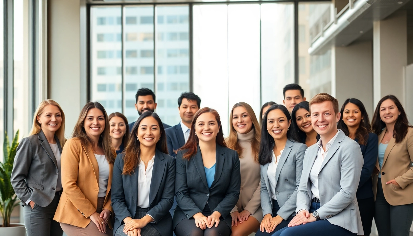 Capture of a diverse team in professional attire showcasing Company Headshots in an office environment.