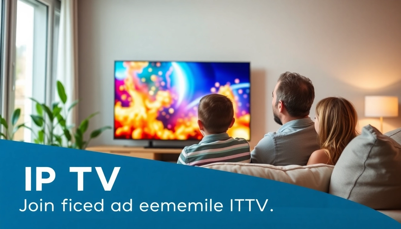 Comprar IPTV en un moderno salón familiar, disfrutando juntos de la experiencia de streaming.
