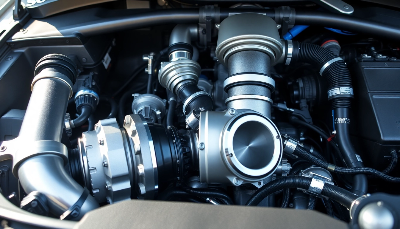 Explaining what is a charge pipe with a detailed view of its components in a turbocharged engine bay.